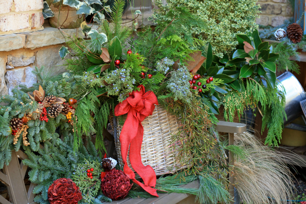 Christmas garden basket